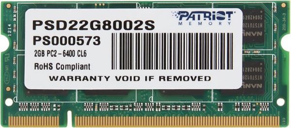 Оперативная память Patriot 2GB DDR2-800 PSD22G8002S RTL